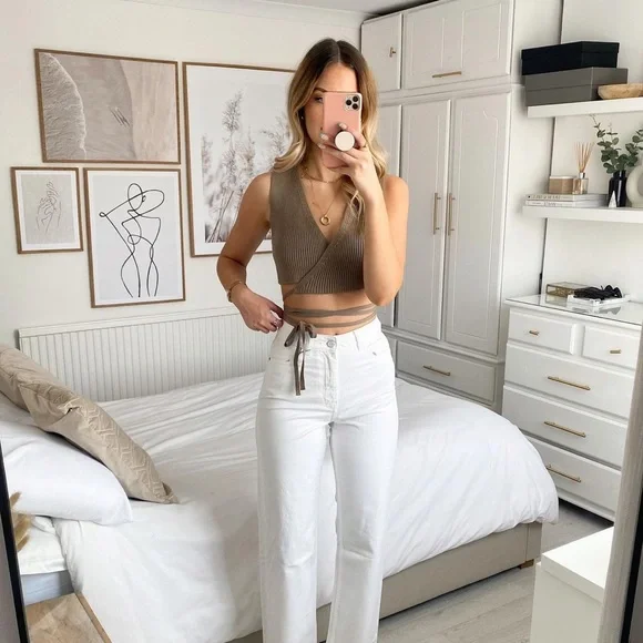 Zara Tops Nwot Zara Wrap Knit Crop Top Poshmark